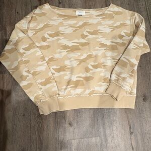 American eagle Camouflage Beige Women's over the shoulder crewneck